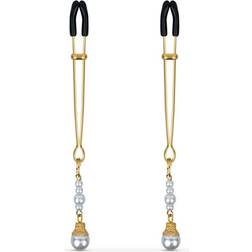 Easytoys Gold Nipple Clamps with Pearls