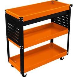 T-Mech Tool Storage Tolley 3 Tier Portable Cart Roller Cabinet Lockable