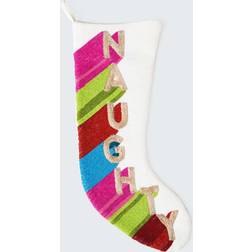 Jonathan Adler Naughty Embellished Stocking MULTI Decoration