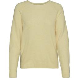 Vero Moda Doffy O-Neck Long Sleeved Knitted Sweater - Yellow/Lemon Meringue