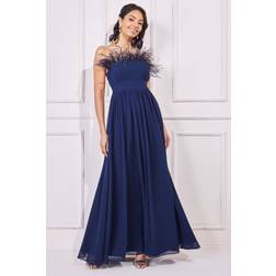 Goddiva Bridesmaids Chiffon Maxi Dress Navy