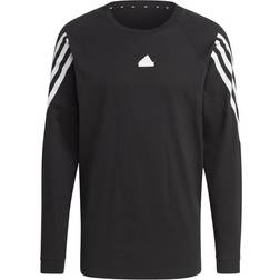 adidas T-Shirt Future Icons 3-Stripes Sort/Hvid Lange Ærmer