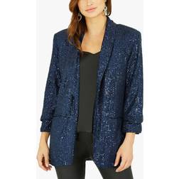 Yumi Sequin Blazer Navy