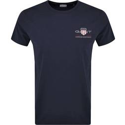 Gant Herr Archive Shield broderad T-shirt Blå