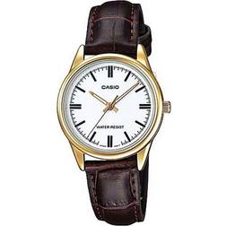 Casio ltp-v005gl-7a standard-analog-damenuhr mit weißem zifferblatt und