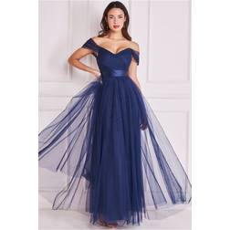 Goddiva Off The Shoulder Princess Maxi Dress