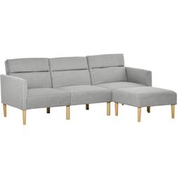 Homcom Sectional Sofa Set Grey Sofa 204cm 3 Seater