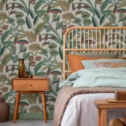 Sublime Paradise Art Floral Neutral Wallpaper