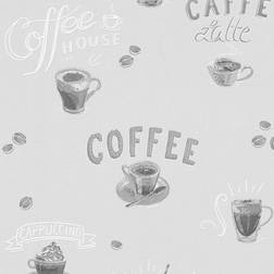 Erismann Coffee House Cafe Latte Wallpaper Grey 10088-10