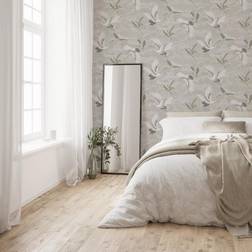 Sublime Kranes Floral Neutral Wallpaper