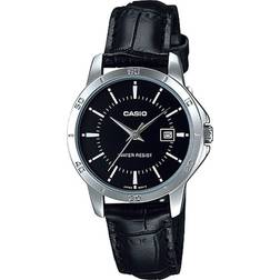 Casio ltp-v004l-1a mit schwarzem zifferblatt und schwarzem
