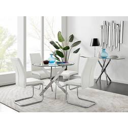 Novara White Dining Set 100cm 5pcs