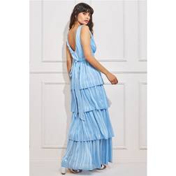 Goddiva Tiered Chiffon Maxi Dress