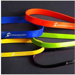 Strongology Skin-Friendly Latex resistance band set Durable Exercise Loops with 5 Different Resistance Levels Strongology