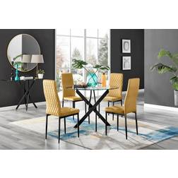 Box Novara Black Leg Round Dining Set