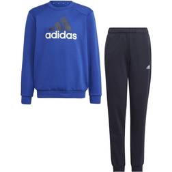 adidas Träningsoverall Essentials Fleece Big Logo Blå/Vit Barn Blå