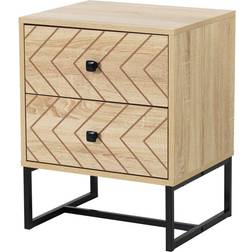 Homcom Chevron Bedside Table 39.5x48cm