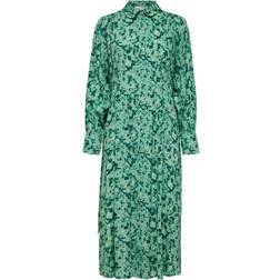 Selected Walda Printed Midi Dress - Absinthe Green