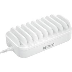 Deltaco USB charging station, 7x USB-A 2.4 A, 3x USB-C PD 20 W