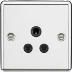 Knightsbridge 5A Unswitched Socket Rounded Edge Polished Chrome Finish with Polished Chrome