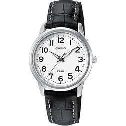 Casio unisex-uhr ltp-1303pl-7bveg weiß schwarz leder