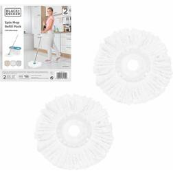 Black & Decker BXFM0003GB 2pk Spin Mop Refill Heads, Super Absorbent Microfibre, Mop