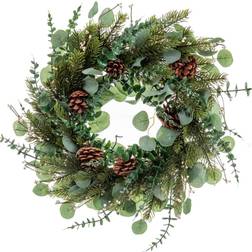 BigBuy Christmas Green Natural Plastic Advent Wreath 60 cm Candlestick