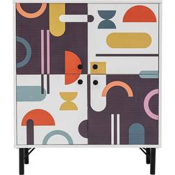 Hanah Home Sia Highboard Vit/Brun/Lila/Gul Anslagstavla