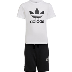 Adidas Adicolor Shorts & Tee Set - White/Black (HK2968)