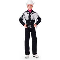 Barbie The Movie Ken Doll Wearing Black and White Western Outfit HRF30