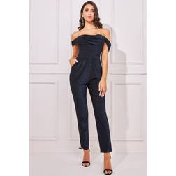 Goddiva Lurex Cowl Neck Jumpsuit