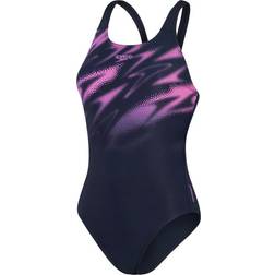 Speedo Women's HyperBoom Placement Muscleback Swimsuit - Navy/Purple