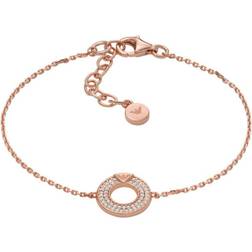 Emporio Armani Rose Gold Plated Silver Crystal Circle Chain Bracelet