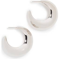 Isabel Marant Shiny Crescent Hoop Earrings - Silver