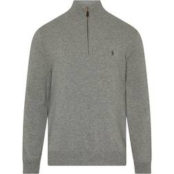 Polo Ralph Lauren Merino Knitted Half Zip Sweater Fawn Grey Heather