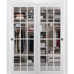 84 96 1 Panel Pine Sliding Closet Interior Door Clear Glass S 0502-Y (x)