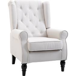 Homcom Retro Cream White Armchair 102cm