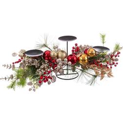 BigBuy Christmas Julelys Holder Multifarvet Lysestage