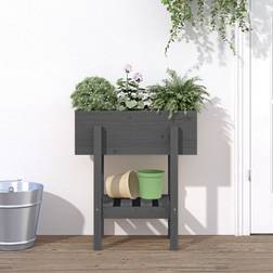 vidaXL Garden Planter Grey Solid Wood Pine