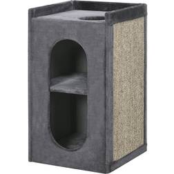 Pawhut 81cm Cat Scratching Barrel with Two Cat Houses