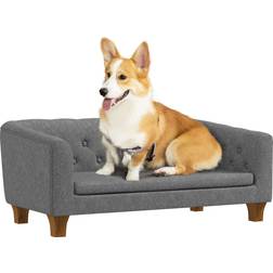 Pawhut Dog Sofa Bed, Elevated Dog Couch Medium Dogs