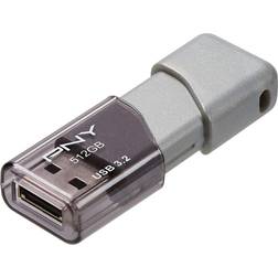 PNY 512GB Turbo Attaché 3 USB 3.2 Flash Drive 100MB/s, Silber