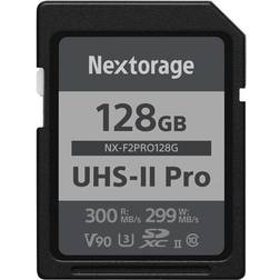 Nextorage Ultra Fast v90 UHS-II SD-Karte PRO, 128 GB maximale Schreibgeschwindigkeit 299 MB/s, max. Lesegeschwindigkeit 300 MB/s SDXC UHS2 Speicherkarte NX-F2PRO