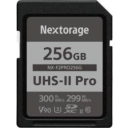 Nextorage Ultra Fast v90 UHS-II SD-Karte PRO 256 GB maximale Schreibgeschwindigkeit 299 MB/s Lesegeschwindigkeit 300 MB/s SDXC UHS2 Speicherkarte NX-F2PRO