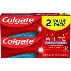 Colgate Optic White Advanced Teeth Whitening Toothpaste Icy Fresh 3.2 Oz 2 Pack