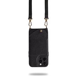 Noémie Apple iPhone 13 Pro Max/iPhone 12 Pro Max Wallet & Crossbody Strap Case Black/Gold