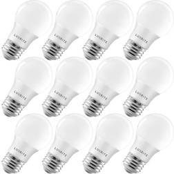 Luxrite a15 led light bulb 40w equivalent dimmable 4000k 600lm e26 base 12-pack