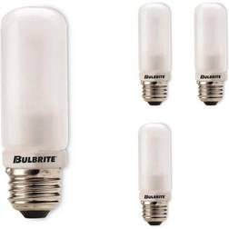 Bulbrite Mini 250-Watt Equivalent T10 with Medium Screw Base E26 in Frost Finish Dimmable 2900K Halogen Light 4-Pack