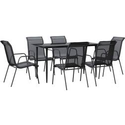 vidaXL 7 Piece Garden Patio Dining Set, 1 Table incl. 6 Chairs
