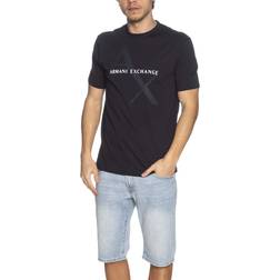 Armani Exchange Crew Neck Logo T Shirt Navy